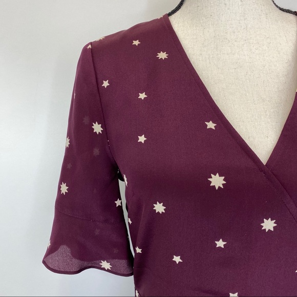 NWT Madewell Silk Flutter-Hem Dress in Star Mix - Picture 7 of 9